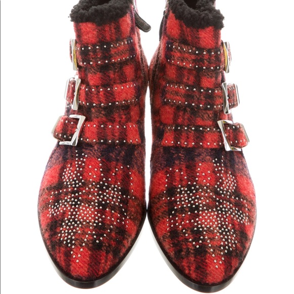 Chloé Susanna Plaid Ankle Boots w/ tags - Picture 3 of 5